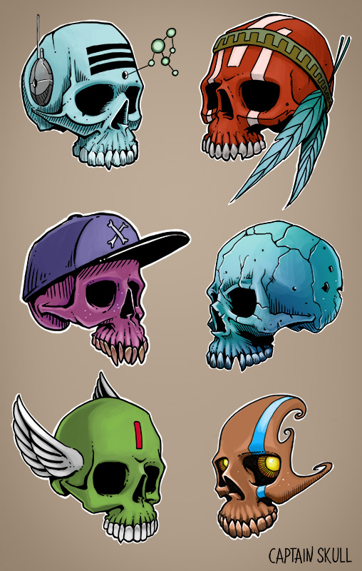 6 little skulls