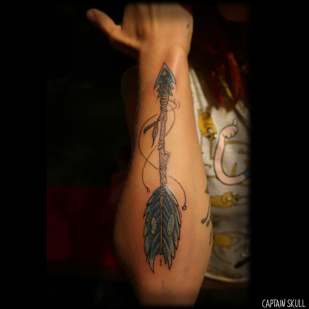 Native American Arrow Feather Henna Style Black Temporary Tattoo Sheet|  WannaBeInk.com